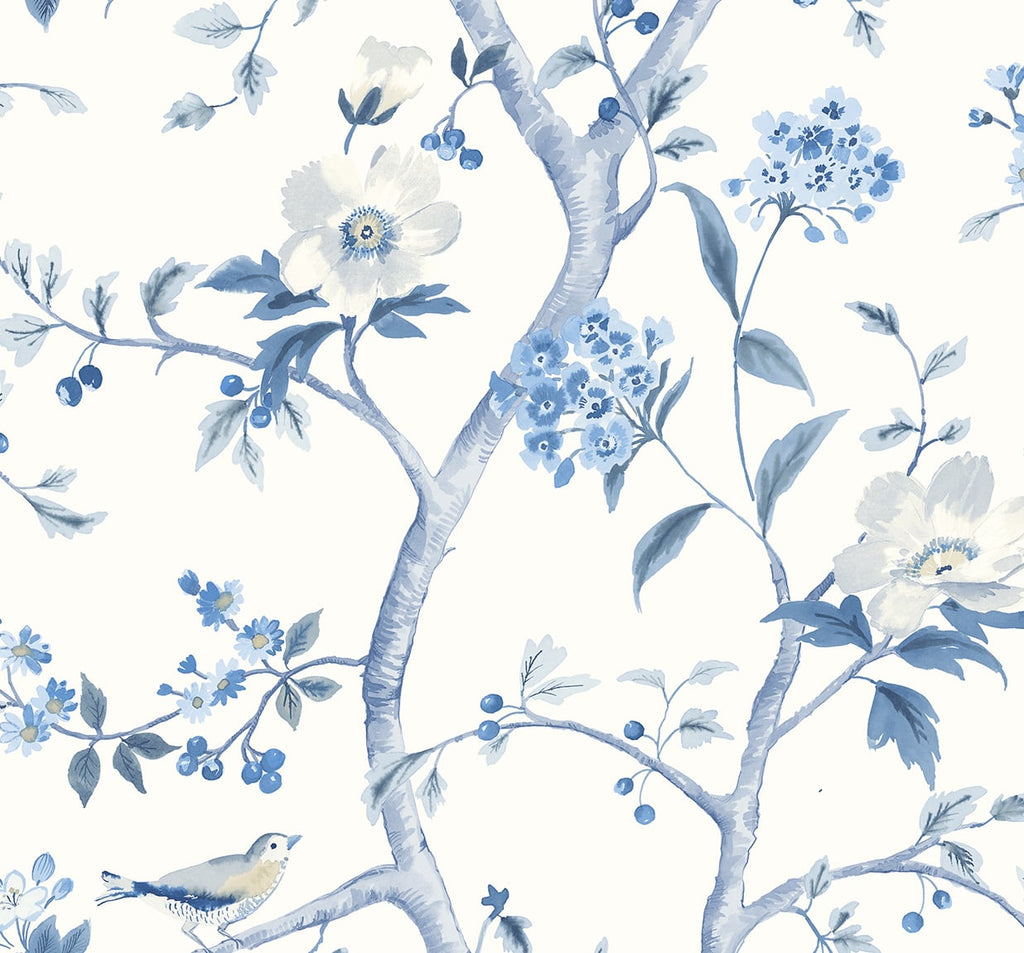 Malibu PS Floral Trail Traditional Chinoiserie - Bluestone | Peel and Stick Removable Wallpaper