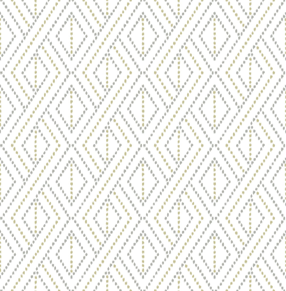 Malibu PS Boho Grid Bohemian Geometric - Argos Grey & Yellow | Peel and Stick Removable Wallpaper