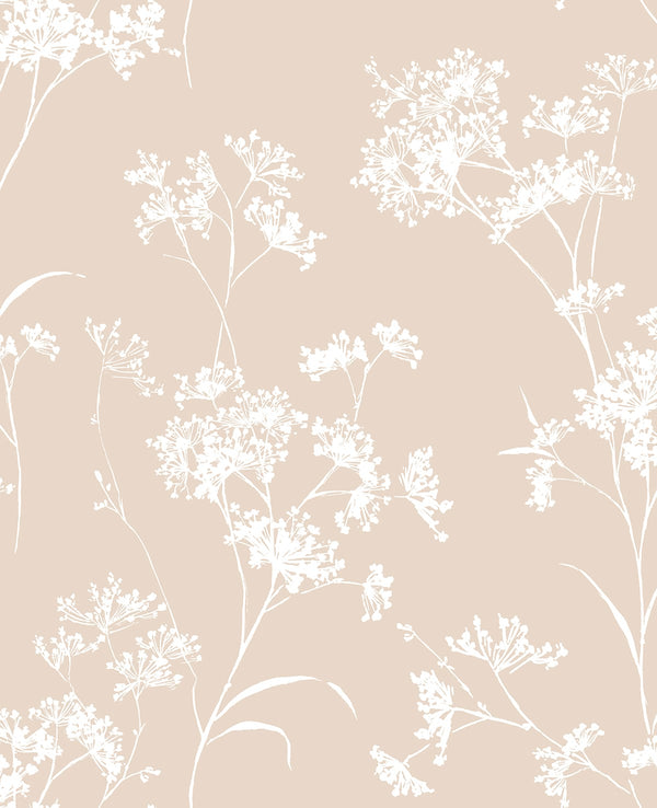 Malibu Ps Floral Mist Contemporary Floral - Peach Petal | Peel and Stick Removable Wallcovering