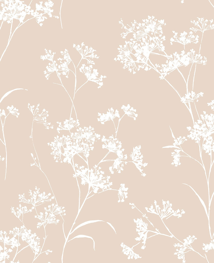 Malibu PS Floral Mist Contemporary Floral - Peach Petal | Peel and Stick Removable Wallpaper
