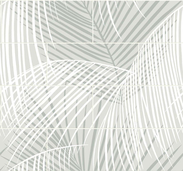 Malibu Ps Palm Tile Coastal Botanical - Sea Salt | Peel and Stick Removable Wallcovering