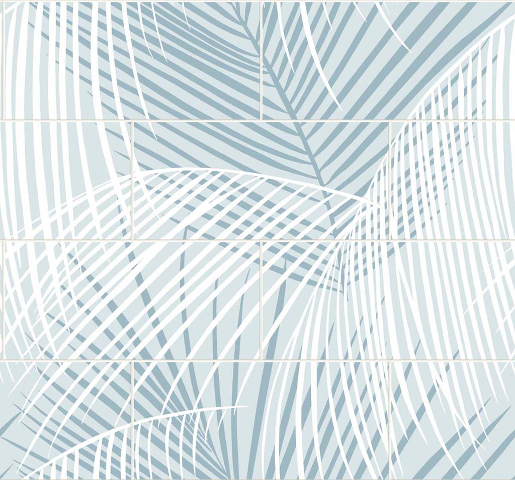 Malibu PS Palm Tile Coastal Botanical - Summer Skies | Peel and Stick Removable Wallpaper