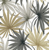 Malibu PS Tropic Palm Toss Tropical Botanical - Harbor Grey & Khaki | Peel and Stick Removable Wallpaper