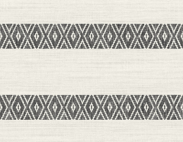 Alani Geo Stripe Coastal Stripe - Charcoal | Architectural Wallcoverings
