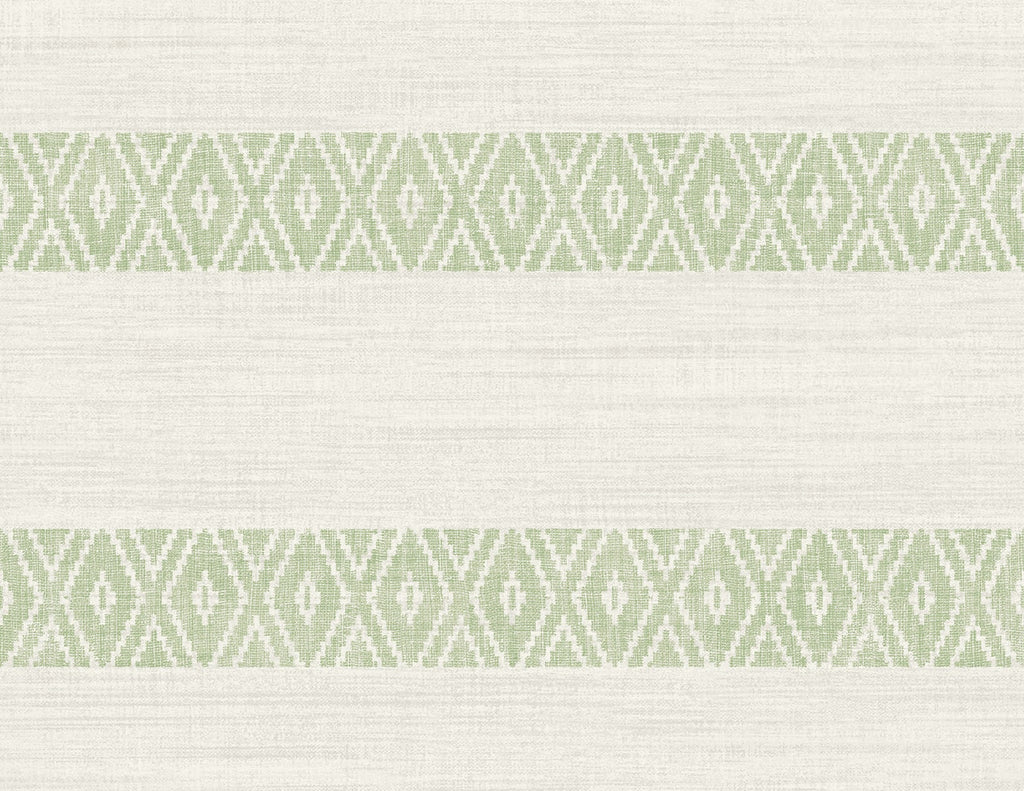 Malibu Alani Geo Stripe Wallpaper - Coastal Stripe - Aloe | Malibu Wallpaper