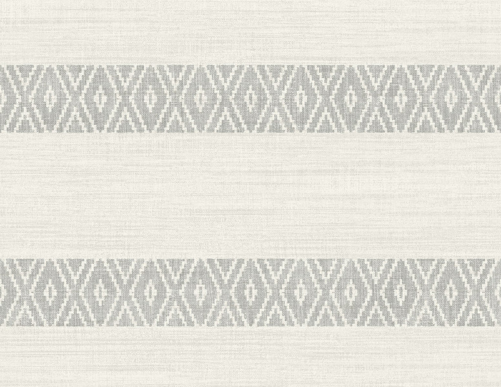 Malibu Alani Geo Stripe Wallpaper - Coastal Stripe - Fog | Malibu Wallpaper