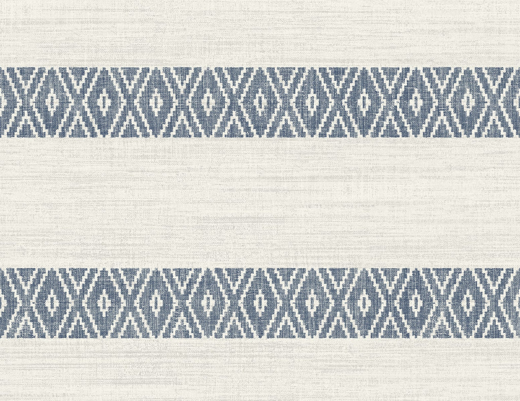 Malibu Alani Geo Stripe Wallpaper - Coastal Stripe - Nautical Blue | Malibu Wallpaper