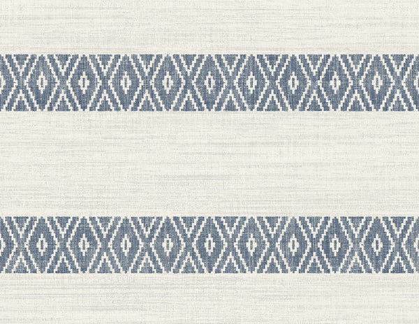 Malibu Alani Geo Stripe Wallpaper - Coastal Stripe - Nautical Blue | Malibu Wallpaper
