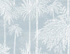Malibu Palm Grove  Wallpaper - Coastal Botanical - Hampton Blue | Malibu Wallpaper