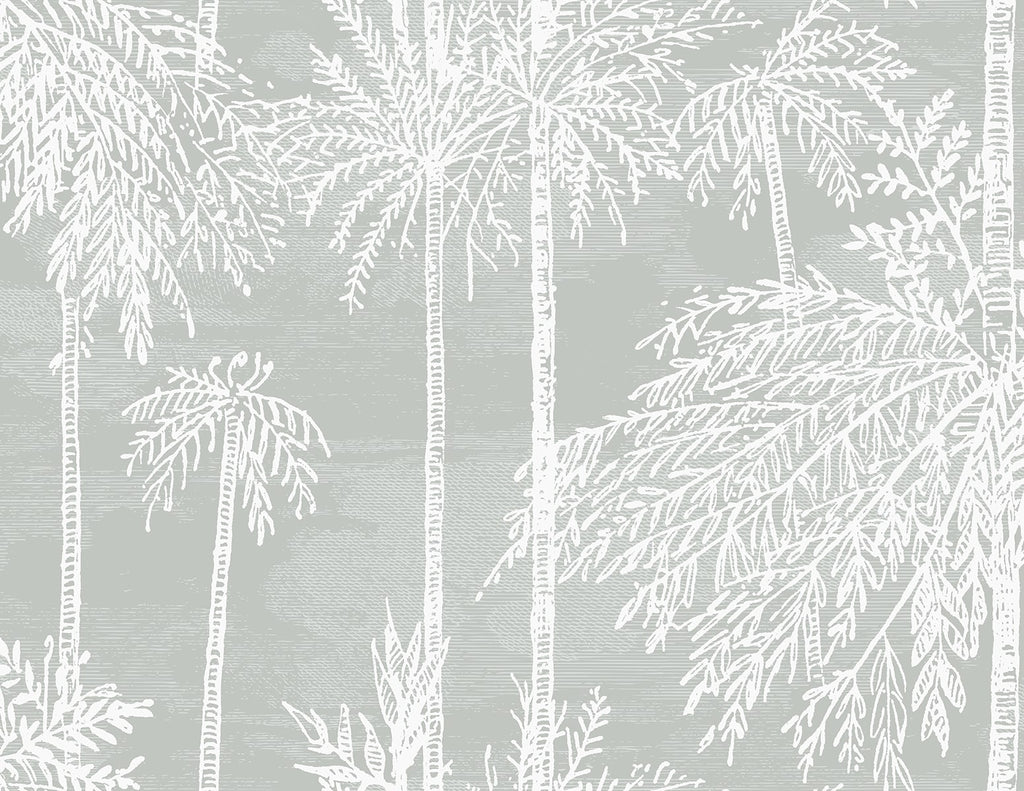 Malibu Palm Grove  Wallpaper - Coastal Botanical - Misty | Malibu Wallpaper