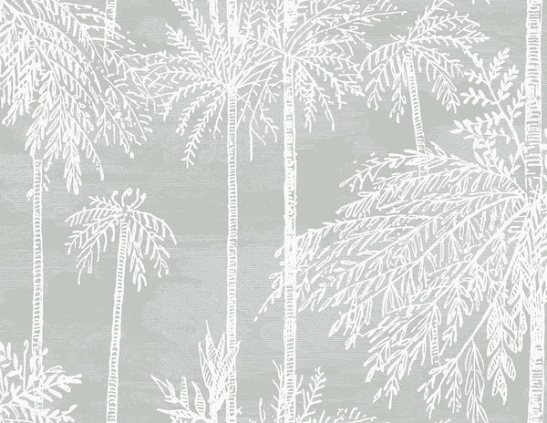 Malibu Palm Grove  Wallpaper - Coastal Botanical - Misty | Malibu Wallpaper