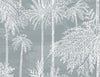 Malibu Palm Grove  Wallpaper - Coastal Botanical - Bluestone | Malibu Wallpaper