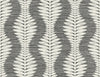 Malibu Carina Leaf Ogee Wallpaper - Coastal Botanical - Charcoal | Malibu Wallpaper