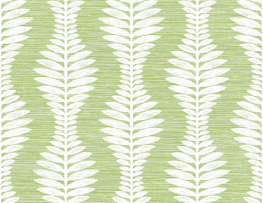 Malibu Carina Leaf Ogee Wallpaper - Coastal Botanical - Greenery | Malibu Wallpaper