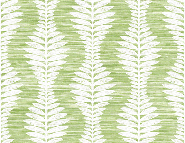 Malibu Carina Leaf Ogee Wallpaper - Coastal Botanical - Greenery | Malibu Wallpaper