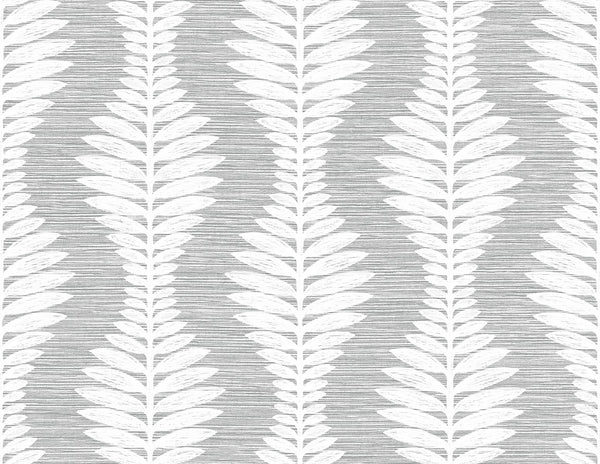 Carina Leaf Ogee Coastal Botanical - Morning Fog | Architectural Wallcoverings
