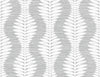 Malibu Carina Leaf Ogee Wallpaper - Coastal Botanical - Morning Fog | Malibu Wallpaper