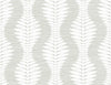 Malibu Carina Leaf Ogee Wallpaper - Coastal Botanical - Sea Salt | Malibu Wallpaper