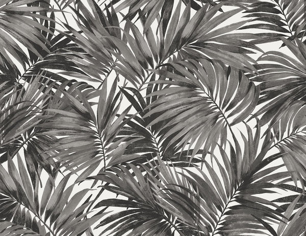 Cordelia Tossed Palms Coastal Botanical - Onyx | Architectural Wallcoverings