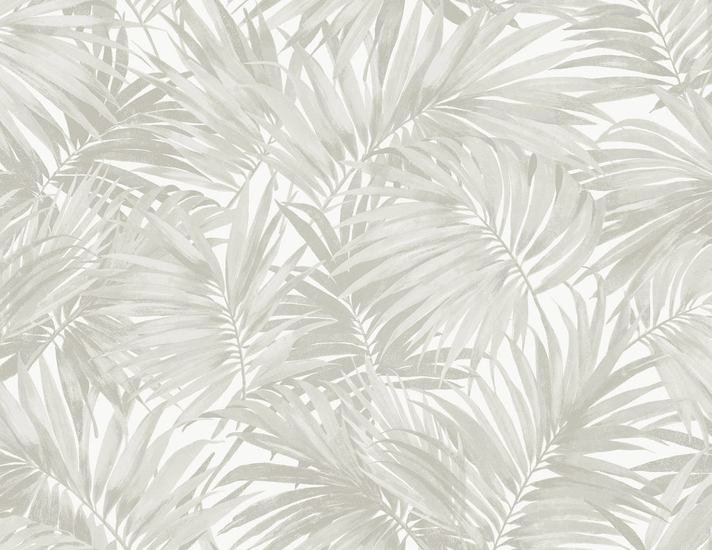 Malibu Cordelia Tossed Palms Wallpaper - Coastal Botanical - Dove Grey | Malibu Wallpaper