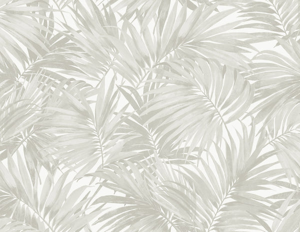 Malibu Cordelia Tossed Palms Wallpaper - Coastal Botanical - Dove Grey | Malibu Wallpaper