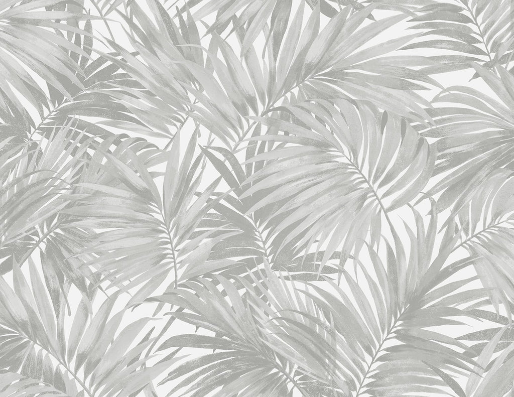 Malibu Cordelia Tossed Palms Wallpaper - Coastal Botanical - Argos Grey | Malibu Wallpaper