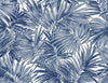 Malibu Cordelia Tossed Palms Wallpaper - Coastal Botanical - Pacific Blue | Malibu Wallpaper