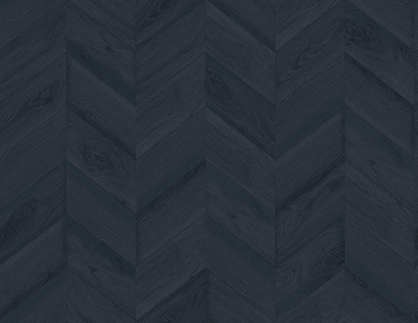 Keone Bay Chevron Coastal Wood - Nightfall | Architectural Wallcoverings
