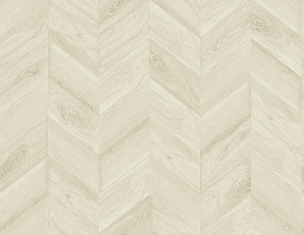 Keone Bay Chevron Coastal Wood - Oat | Architectural Wallcoverings