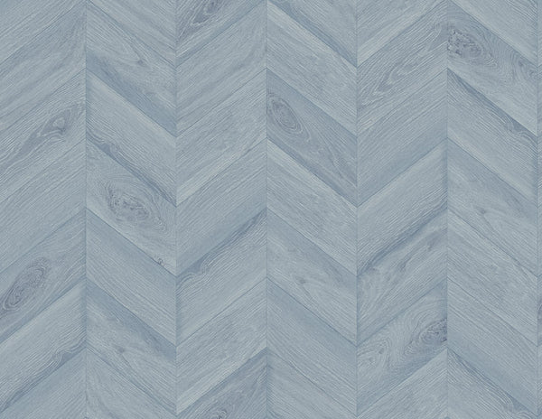 Keone Bay Chevron Coastal Wood - Bay Blue | Architectural Wallcoverings
