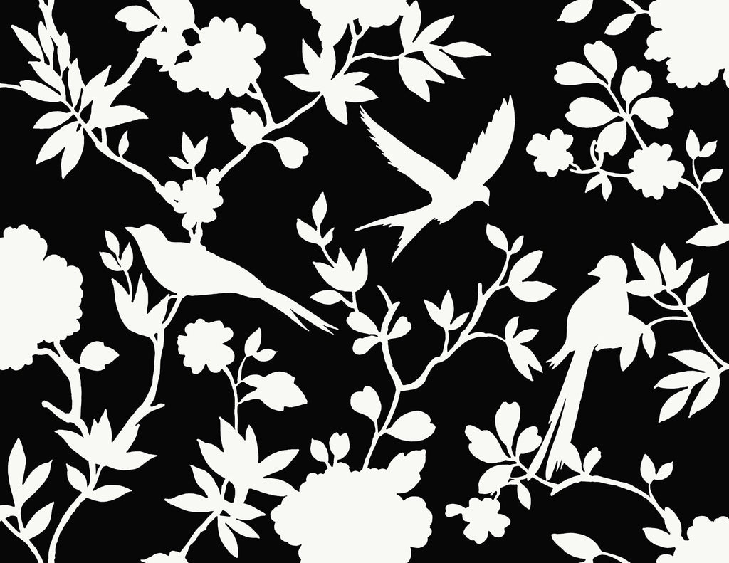 Malibu Kauai Bird Toile Wallpaper - Traditional Toile - Inkwell | Malibu Wallpaper