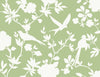 Malibu Kauai Bird Toile Wallpaper - Traditional Toile - Seacrest Green | Malibu Wallpaper