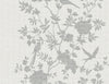 Malibu Aloha Bird Trail Wallpaper - Traditional Toile - Heather Grey | Malibu Wallpaper