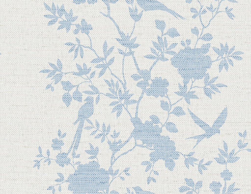 Malibu Aloha Bird Trail Wallpaper - Traditional Toile - Maya Blue | Malibu Wallpaper
