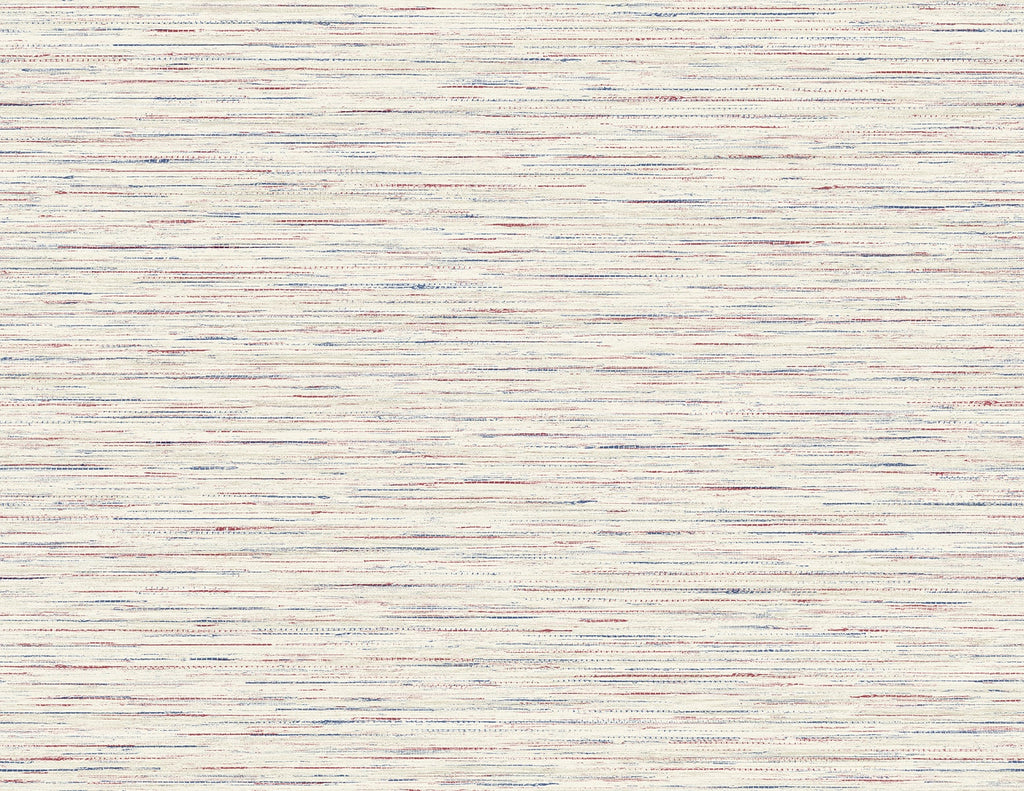 Malibu Loe Sanctuary Stria Wallpaper - Coastal Faux Grasscloth - Carmine & Navy | Malibu Wallpaper