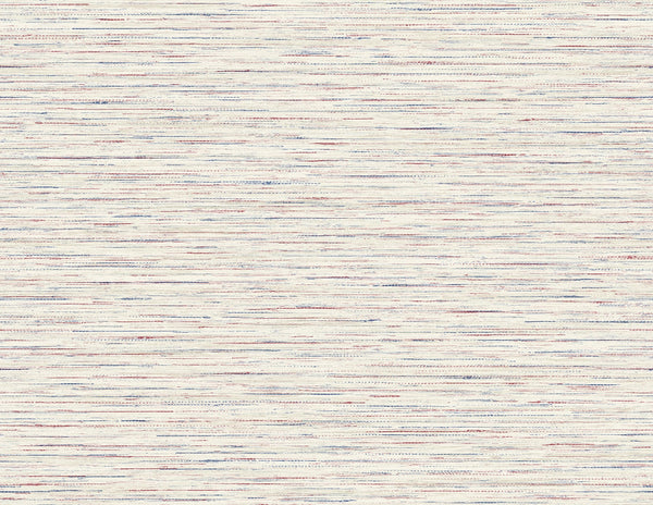 Malibu Loe Sanctuary Stria Wallpaper - Coastal Faux Grasscloth - Carmine & Navy | Malibu Wallpaper