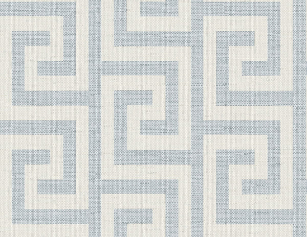 Malibu Luna Retreat Greek Key Wallpaper - Coastal Geometric - Skylight | Malibu Wallpaper