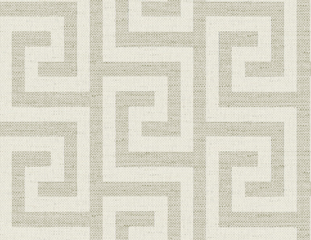 Malibu Luna Retreat Greek Key Wallpaper - Coastal Geometric - Pavestone | Malibu Wallpaper