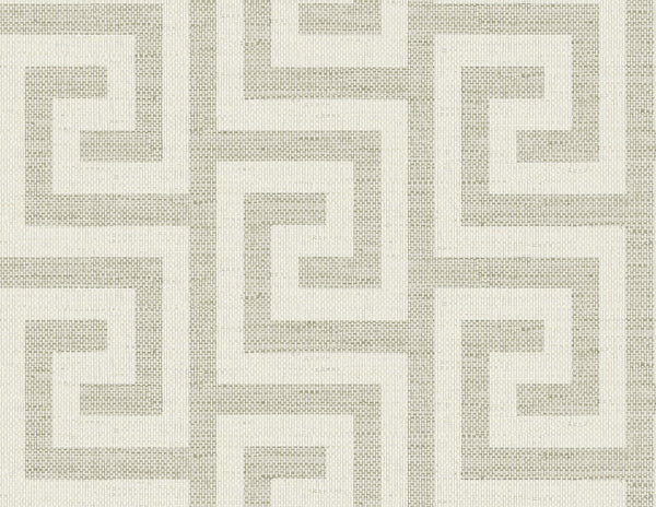 Malibu Luna Retreat Greek Key Wallpaper - Coastal Geometric - Pavestone | Malibu Wallpaper