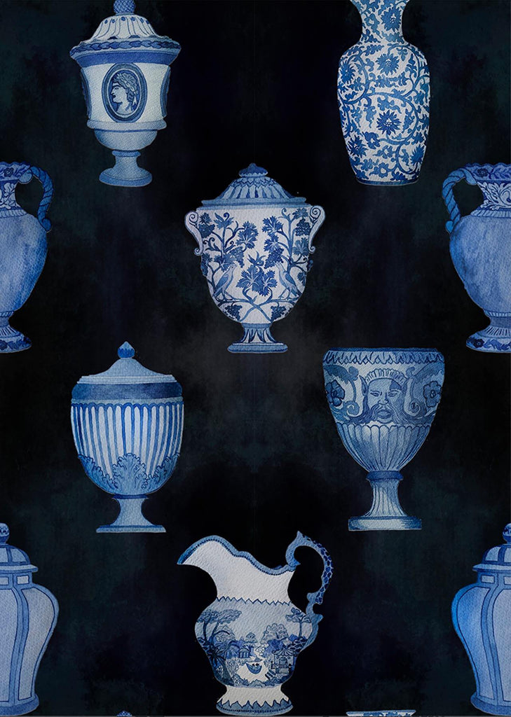 Porcelaine Navy, Roll Vinyl