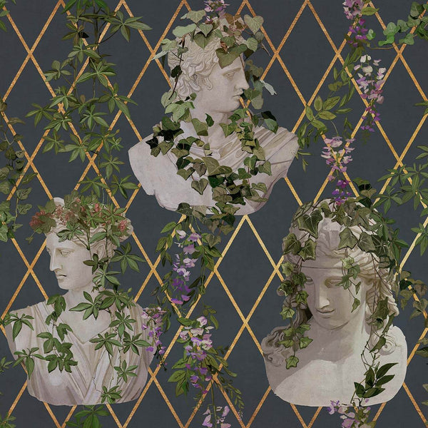 Statues Charcoal, Roll Vinyl Wallcoverings | Coordonné