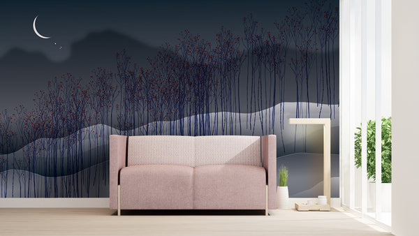 Luna Midnight - Dark Gray Commercial Wallcovering | Koroseal