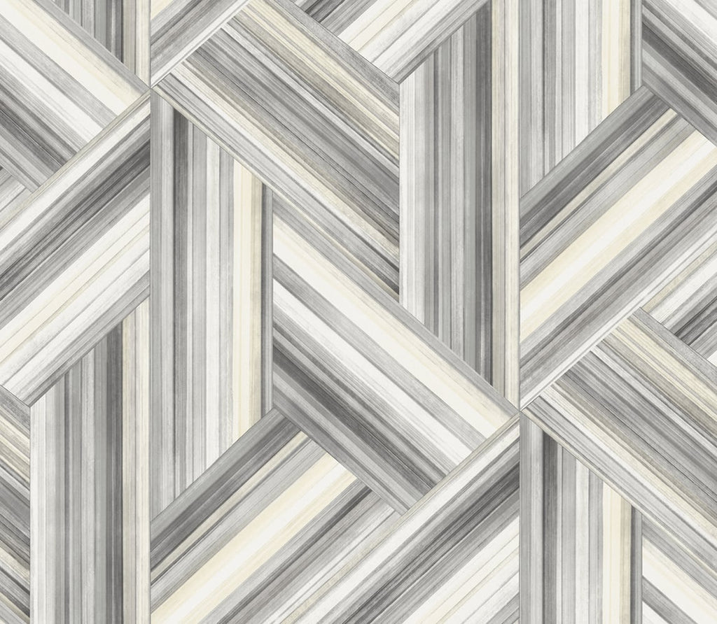 Malibu Geo Inlay Wallpaper - Contemporary Geometric - Cove Gray and Carrara | Malibu Wallpaper