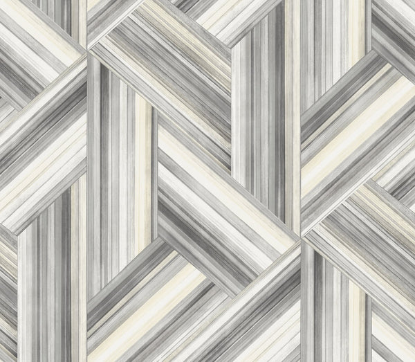 Malibu Geo Inlay Wallpaper - Contemporary Geometric - Cove Gray and Carrara | Malibu Wallpaper