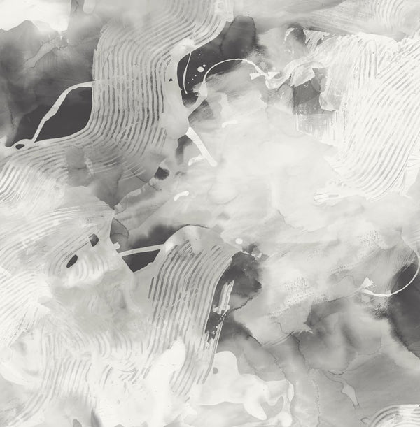Notch Trowel Abstract Contemporary Abstract - Grayscale | Architectural Wallcoverings