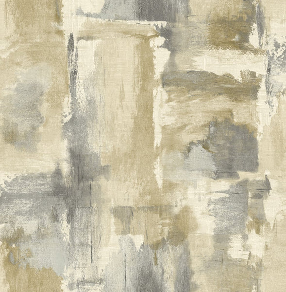 Malibu Dry Brush Faux Wallpaper - Contemporary Abstract - Golden Dusk | Malibu Wallpaper