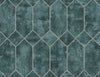 Malibu Geo Faux Wallpaper - Contemporary Geometric - Emerald and Metallic Silver | Malibu Wallpaper