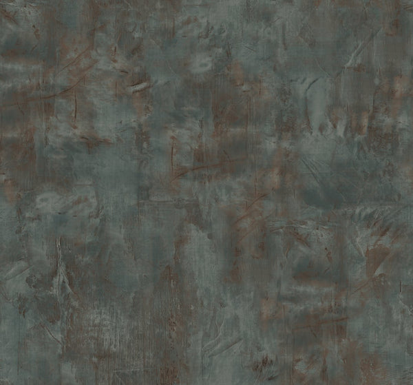 Malibu Rustic Stucco Faux Wallpaper - Contemporary Faux - Rust and Forest Green | Malibu Wallpaper