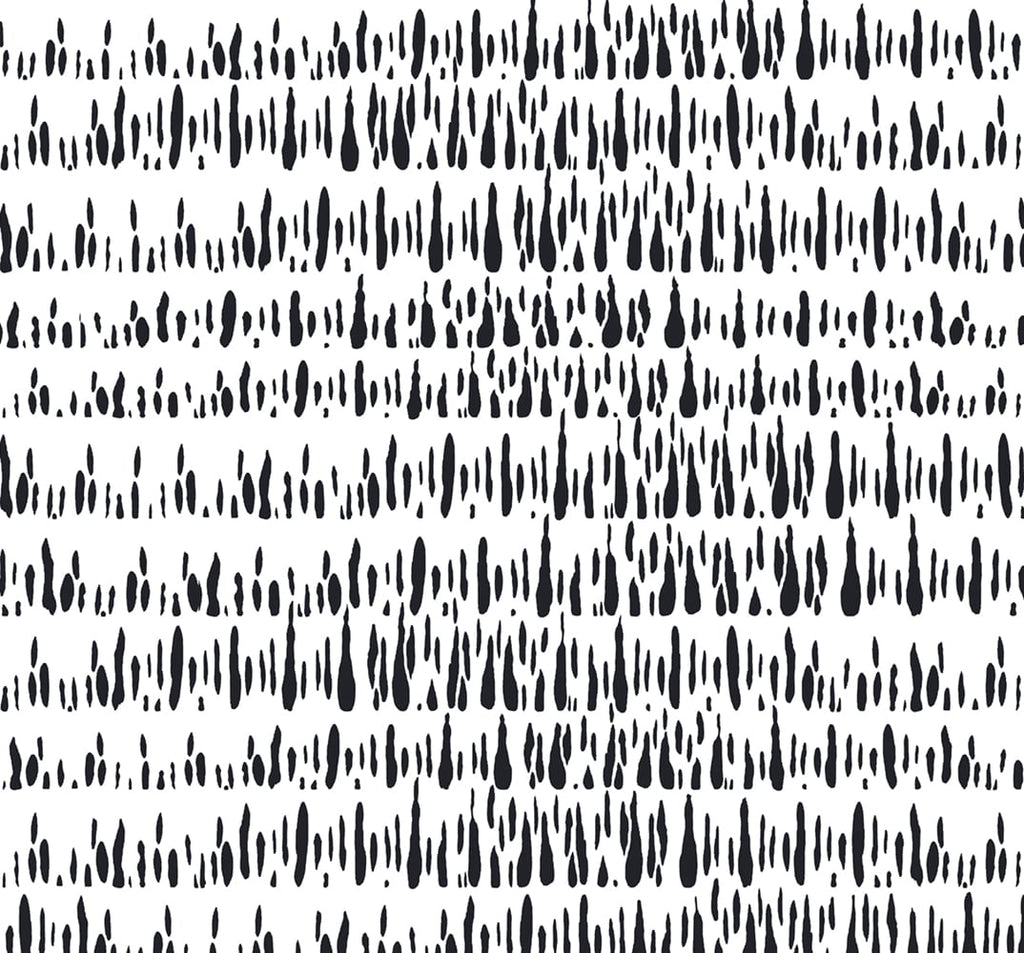 Malibu Brush Marks Wallpaper - Contemporary Abstract - Black and White | Malibu Wallpaper