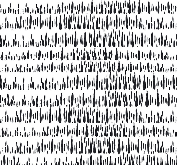 Malibu Brush Marks Wallpaper - Contemporary Abstract - Black and White | Malibu Wallpaper